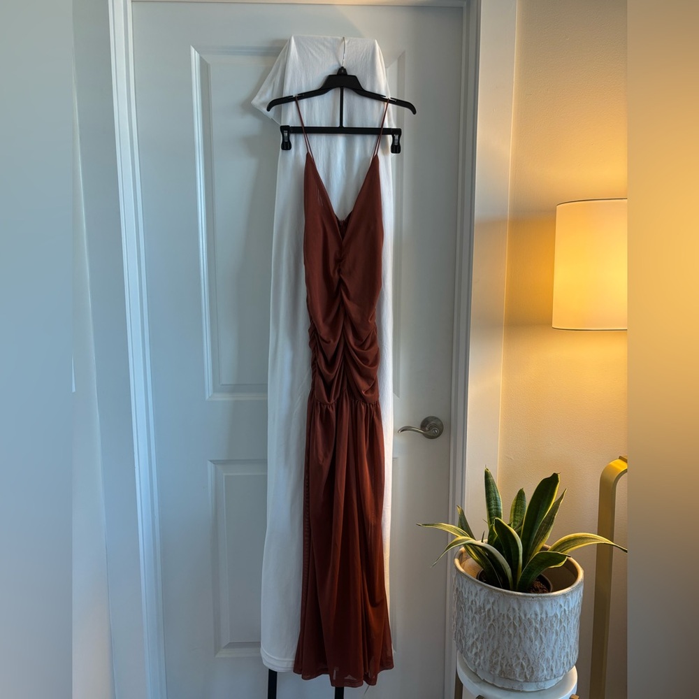Musepa Terracotta Maxi Dress- beautiful sensual shape